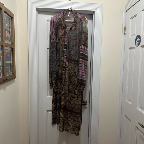 Free People Multicolor Sheer Long duster Top - Picture 2 of 3